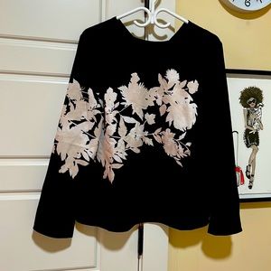 Black Satin Top/ Blouse
